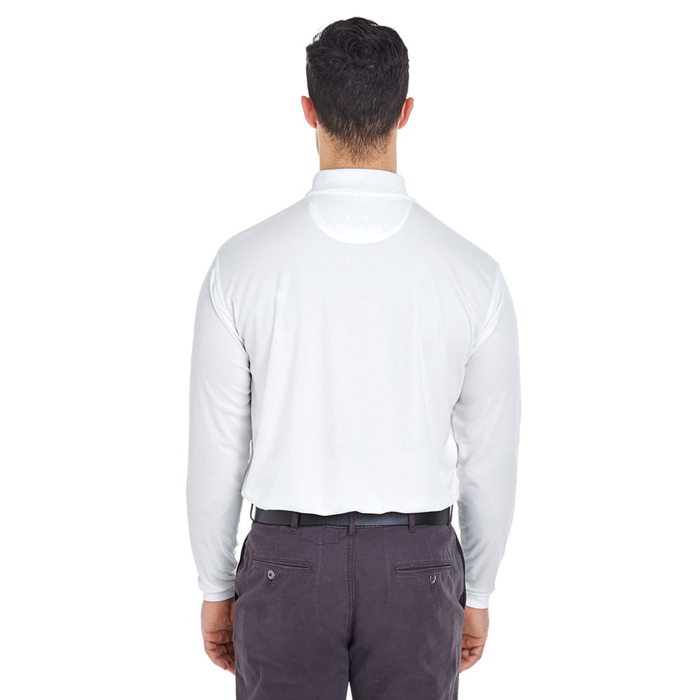 UltraClub Cool & Dry 8210LS Long - Sleeve Mesh® Piqué Polo - Gorvex.com