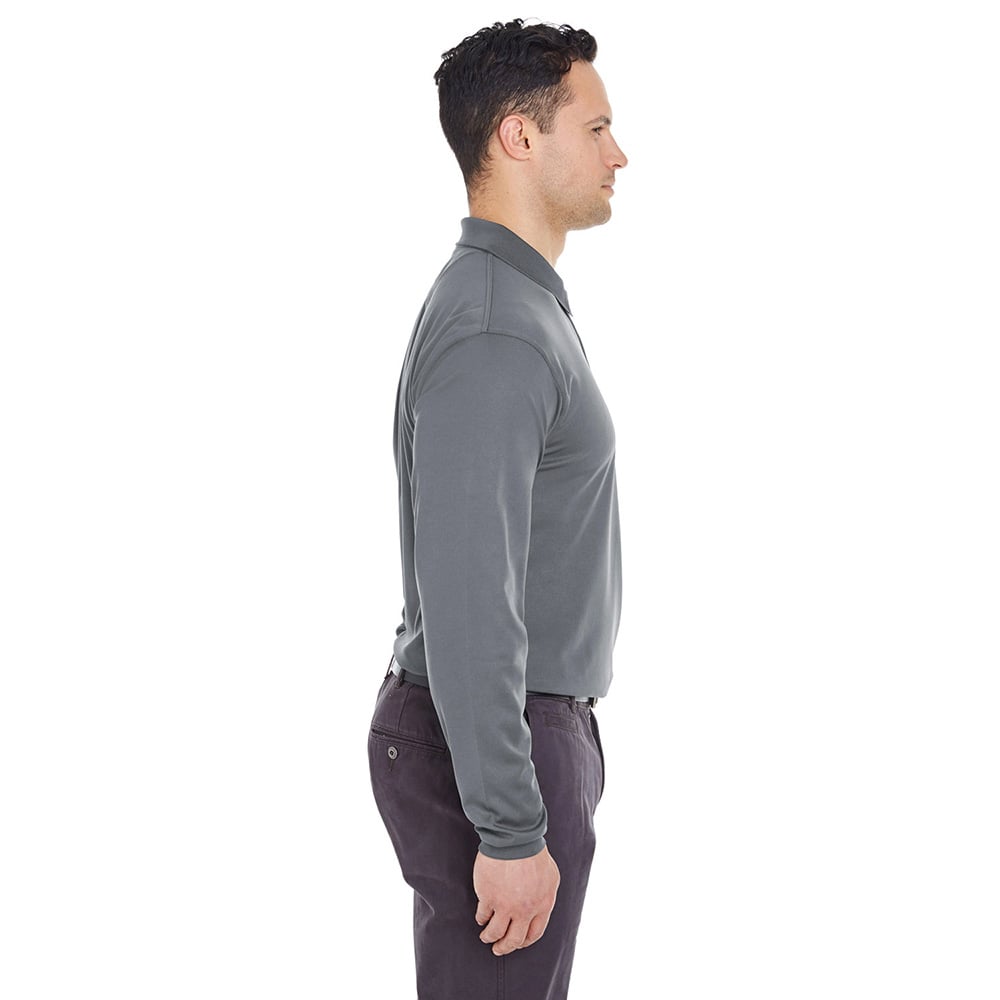 UltraClub Cool & Dry 8210LS Long - Sleeve Mesh® Piqué Polo - Gorvex.com