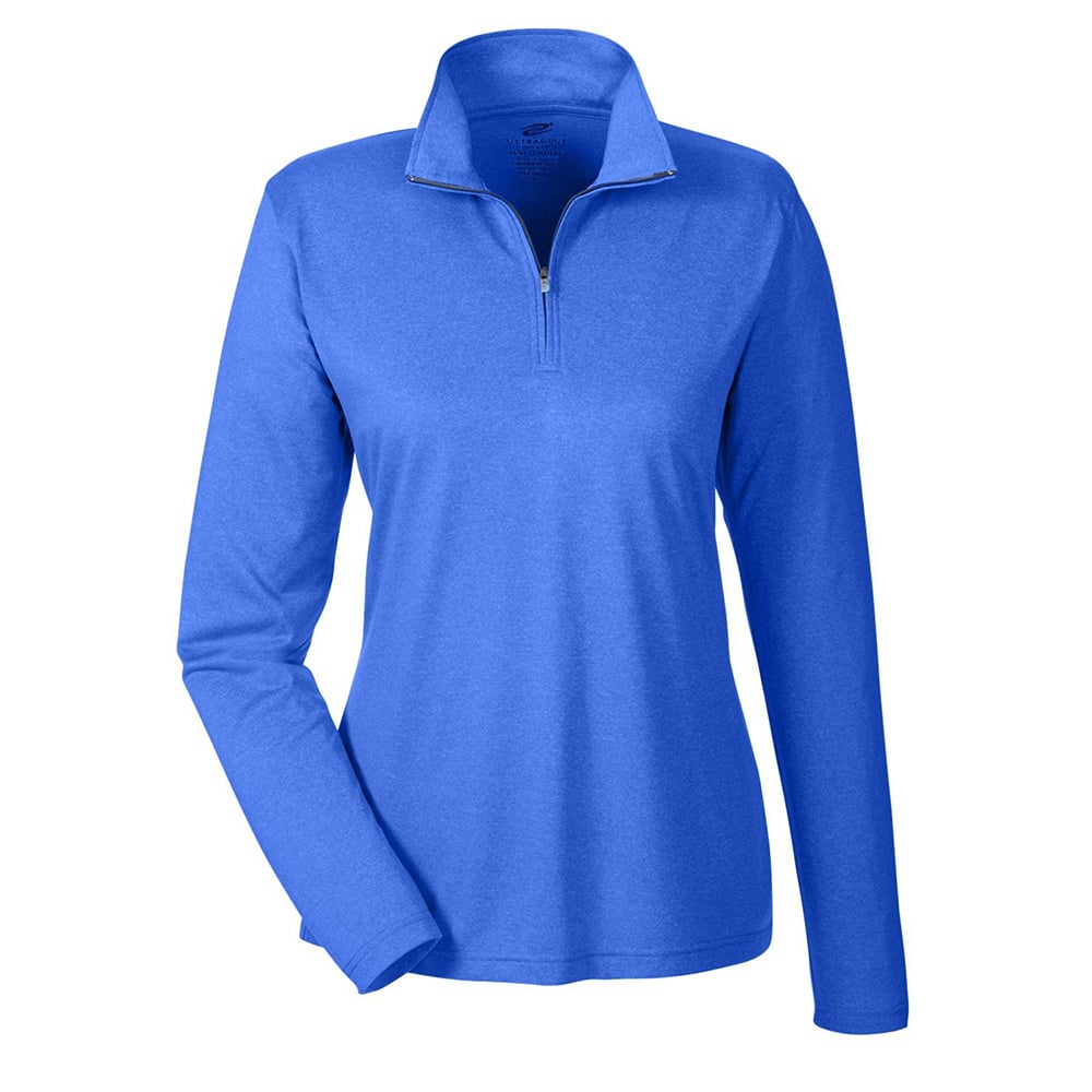UltraClub Cool & Dry 8618W Ladies' Heathered Performance Quarter - Zip - Gorvex.com