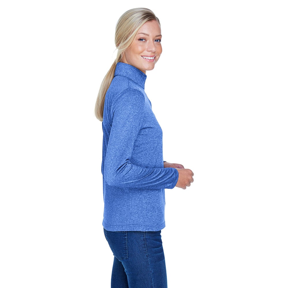 UltraClub Cool & Dry 8618W Ladies' Heathered Performance Quarter - Zip - Gorvex.com