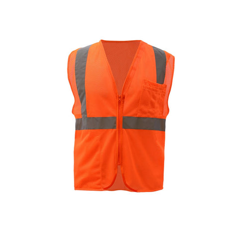 Hi-Vis Safety Vest, Mesh with Zipper Closure, Standard Class 2