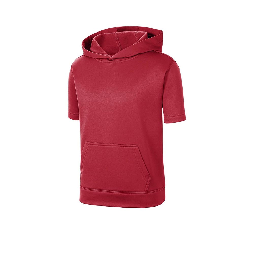 Sport-Tek YST251 Youth Sport-Wick Fleece Short Sleeve Hooded Pullover