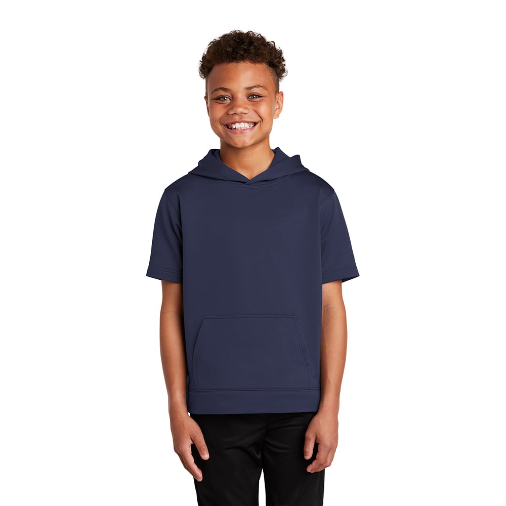 Sport-Tek YST251 Youth Sport-Wick Fleece Short Sleeve Hooded Pullover