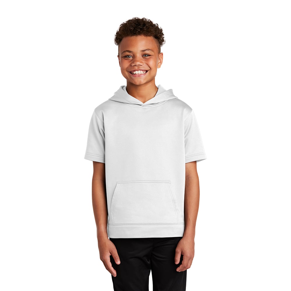 Sport-Tek YST251 Youth Sport-Wick Fleece Short Sleeve Hooded Pullover