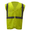 Hi-Vis Safety Vest, Mesh with Zipper Closure 1 Pocket, Standard Class 2