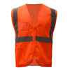 Hi-Vis Safety Vest, Mesh with Zipper Closure 1 Pocket, Standard Class 2