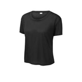 Sport-Tek LST411 PosiCharge Women's Drop Shoulder Cropped T-Shirt