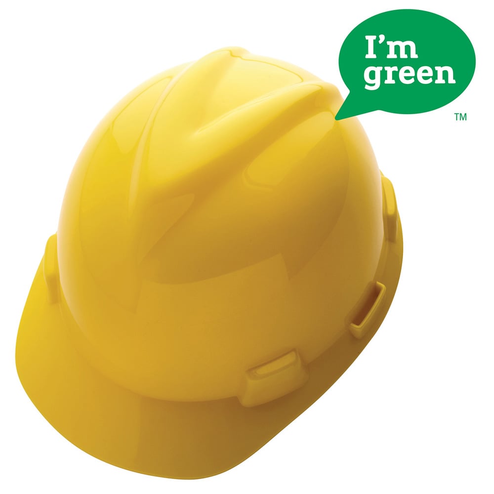 MSA V-Gard® GREEN® Slotted Cap Style Hard Hat