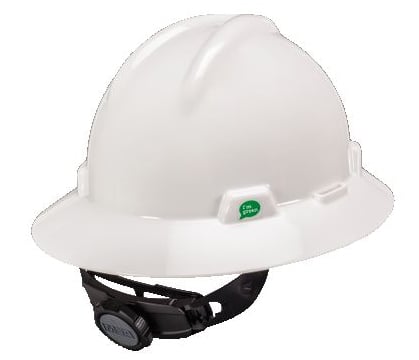 MSA V-Gard® GREEN® Slotted Full Brim Hard Hat