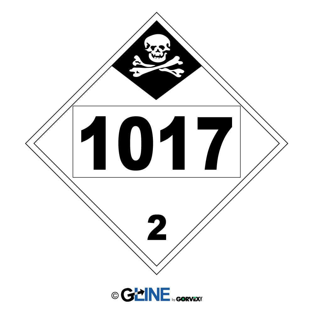 1017 Chlorine Inhalation Hazard - Class 2 DOT Placard - Gorvex.com