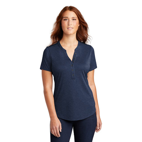 Sport-Tek LST468 Women's Endeavor Short Sleeve Henley Shirt