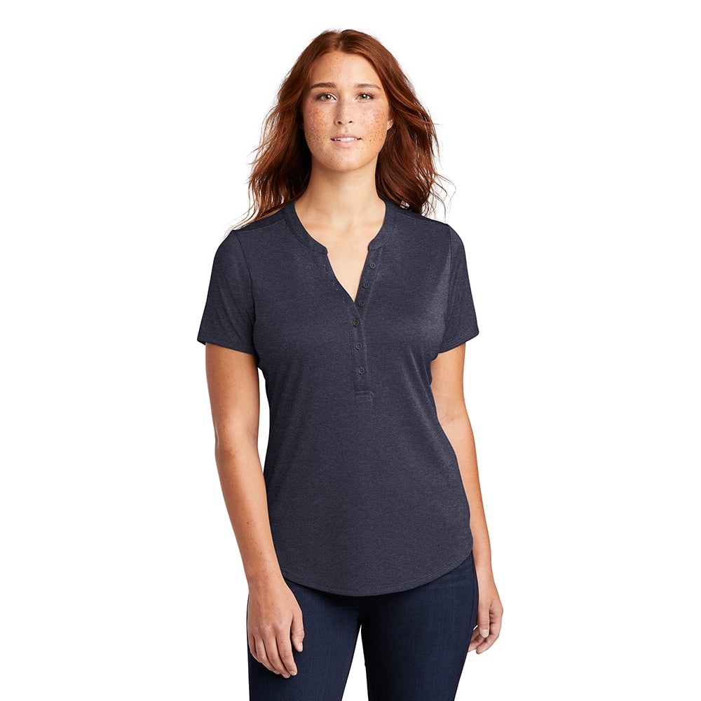 Sport-Tek LST468 Women's Endeavor Short Sleeve Henley Shirt