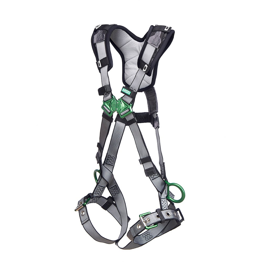 MSA V-FIT™ Harness with Tongue Buckle Leg Straps + Back & Hip D-Ring