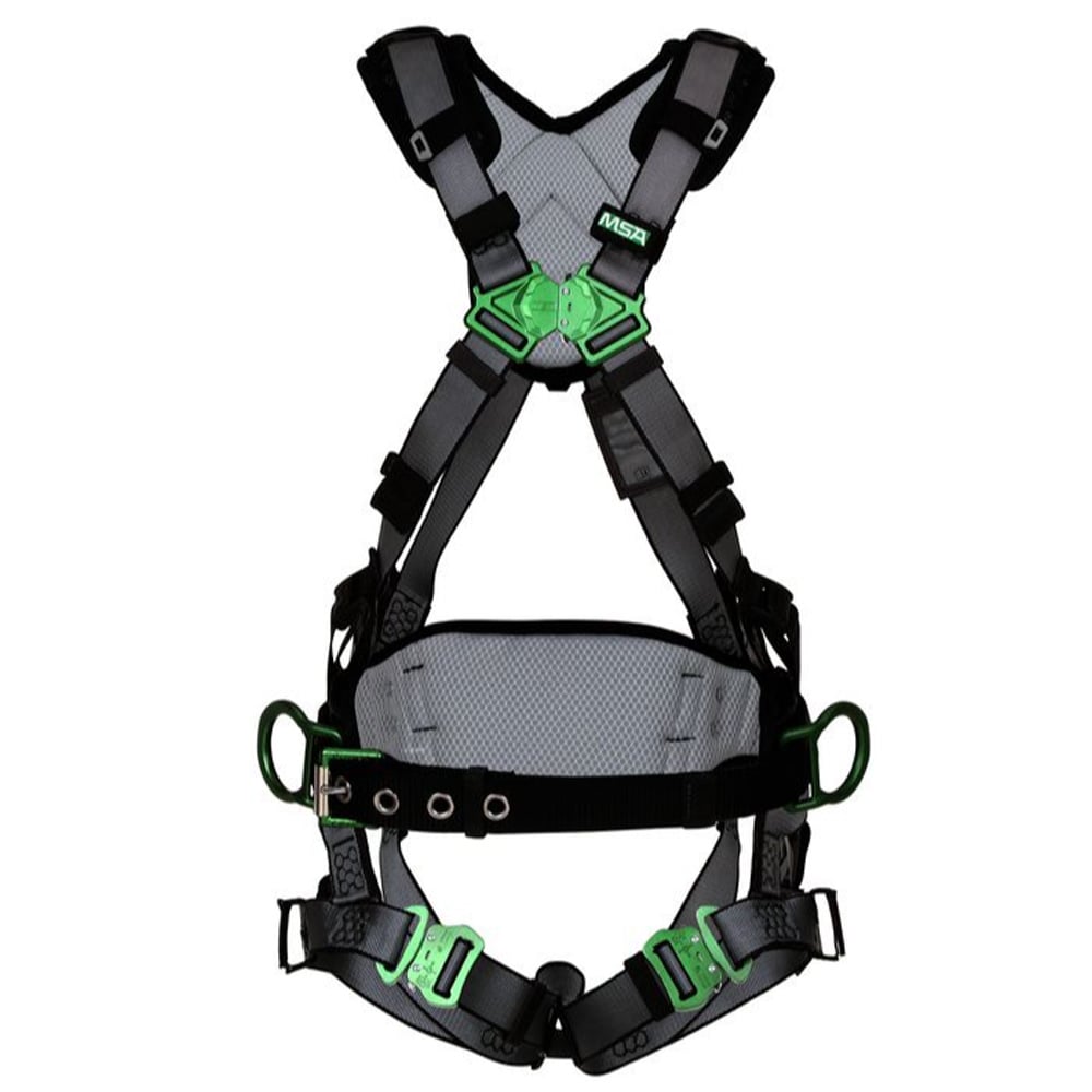 MSA V-FIT™ Construction Harness + QCLS Back/Hip D-Ring + Shoulder Pad