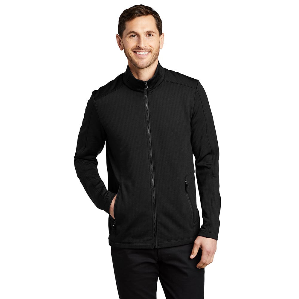 Port Authority F239 Midweight Grid Fleece Jacket with Zip Pockets