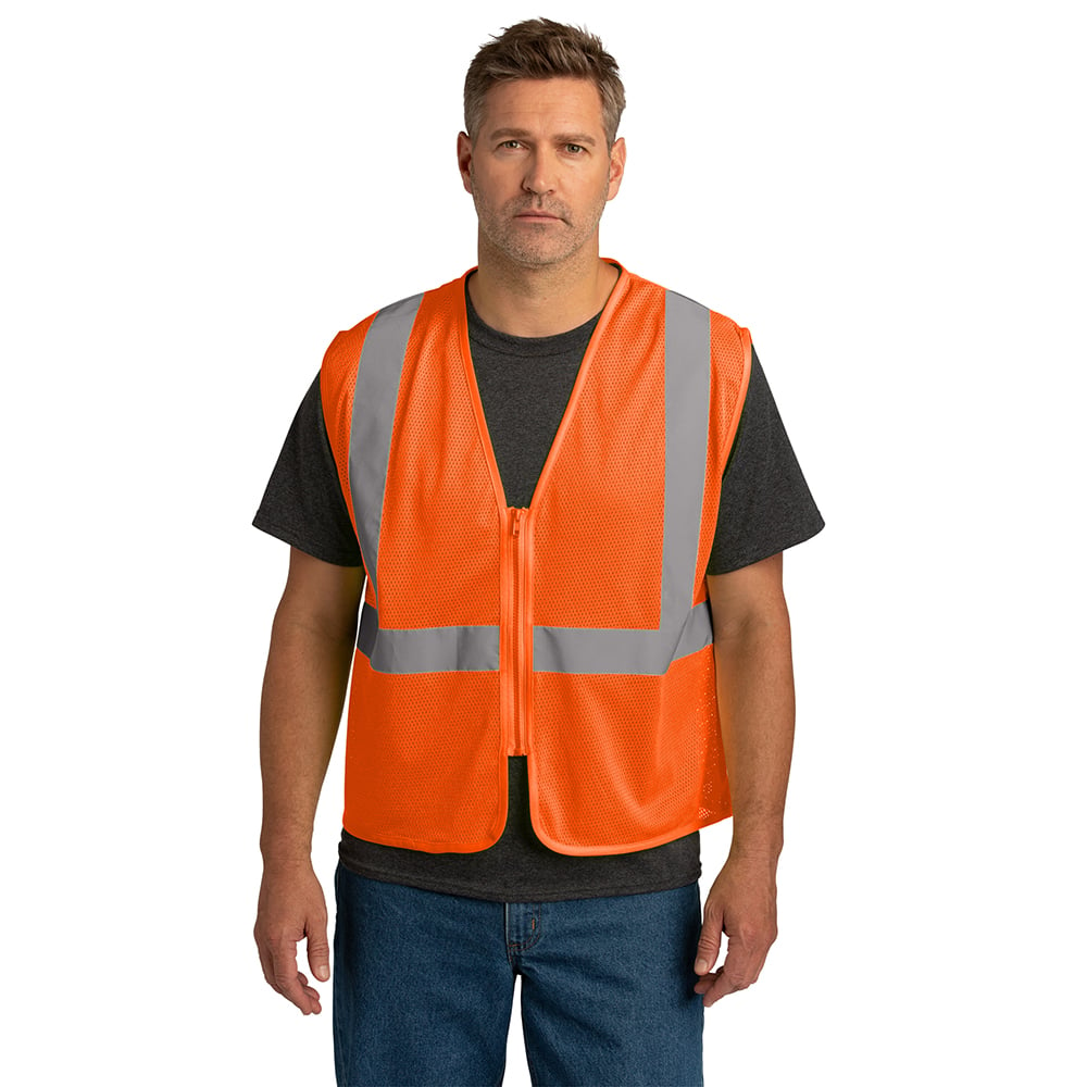CornerStone CSV101 Economy Mesh Zippered Vest