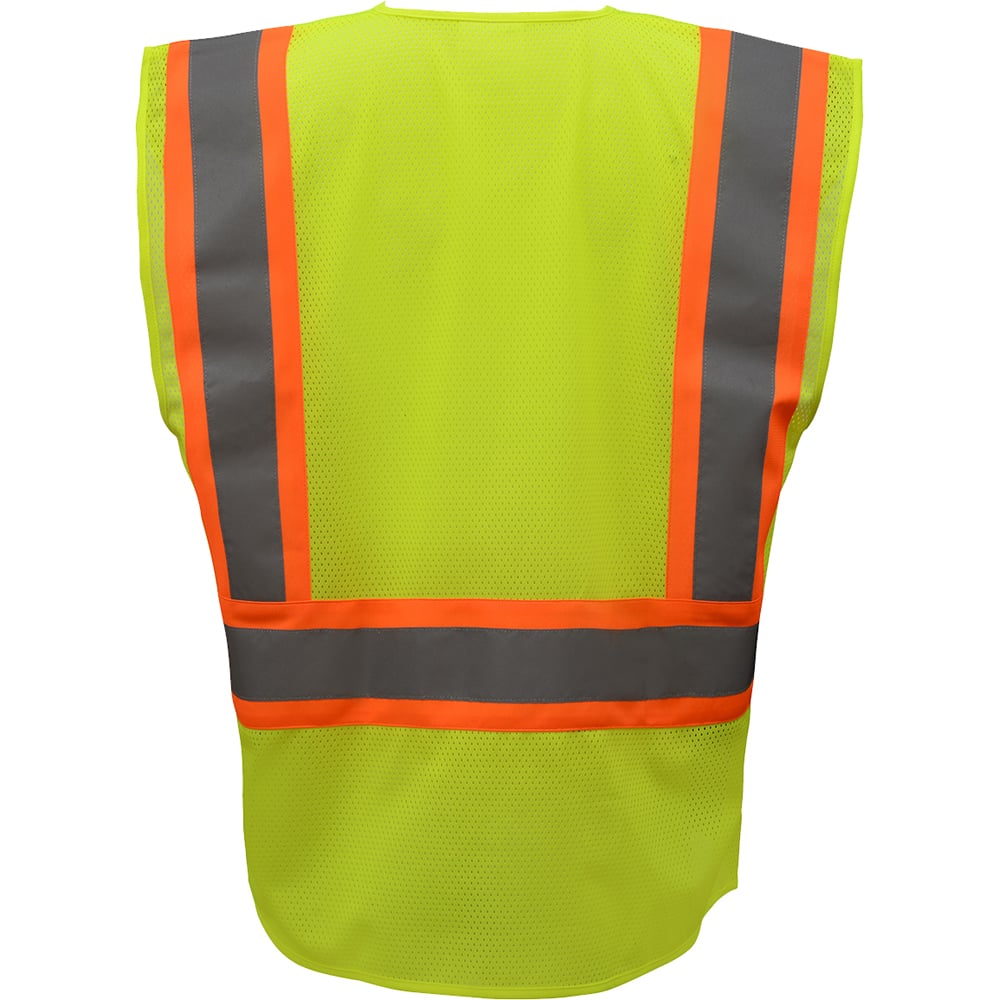 Hi-Vis Safety Vest, Two-Tone Mesh with Zipper Closure, Class 2