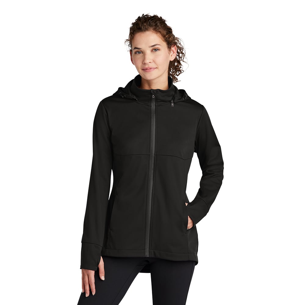 Sport-Tek LST980 Women's Raglan Softshell Jacket with Removable Hood