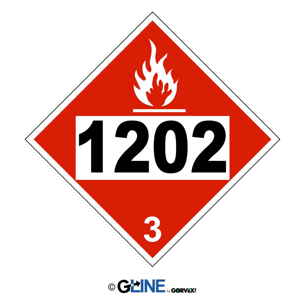 1202 Gas, Oil, Diesel Fuel, Heating Oil - Class 3 DOT Placard - Gorvex.com