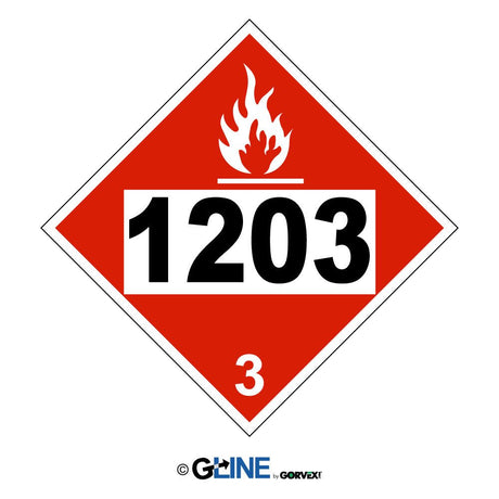 1203 Gasoline, Gasohol, Petrol - Class 3 Placard - Gorvex.com