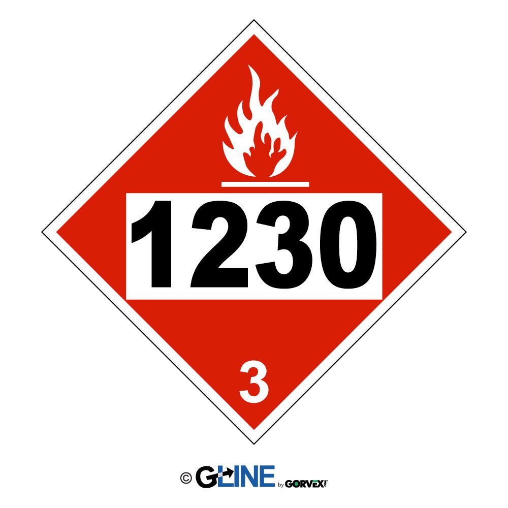 1230 Methanol - Class 3 Placard - Gorvex.com