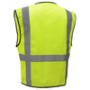 Hi-Vis Safety Vest, Mesh with Zipper and 6 Pockets, Premium Class 2