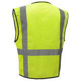 Hi-Vis Safety Vest, Mesh with Zipper and 6 Pockets, Premium Class 2