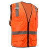 Hi-Vis Safety Vest, Mesh with Zipper and 6 Pockets, Premium Class 2