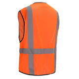 Hi-Vis Safety Vest, Mesh with Zipper and 6 Pockets, Premium Class 2