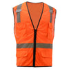 Hi-Vis Safety Vest, Mesh with Zipper and 6 Pockets, Premium Class 2