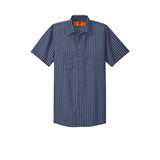 Red Kap CS20 Short Sleeve Striped Industrial Work Shirt