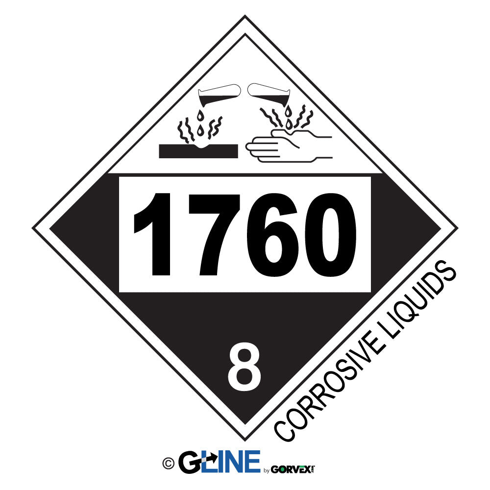 1760 Corrosive Liquids - Class 8 Placard - Gorvex.com