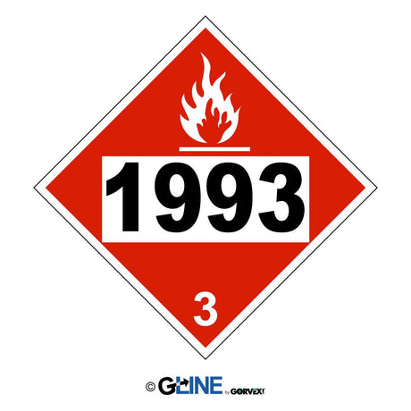 1993 Flammable Liquid, Combustible Liquid - Class 3 Placard - Gorvex.com