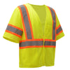 Hi-Vis Safety Vest, Two Tone Mesh Hook & Loop Closure, Standard Class 3