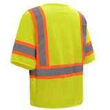 Hi-Vis Safety Vest, Two Tone Mesh Hook & Loop Closure, Standard Class 3