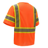 Hi-Vis Safety Vest, Two Tone Mesh Hook & Loop Closure, Standard Class 3