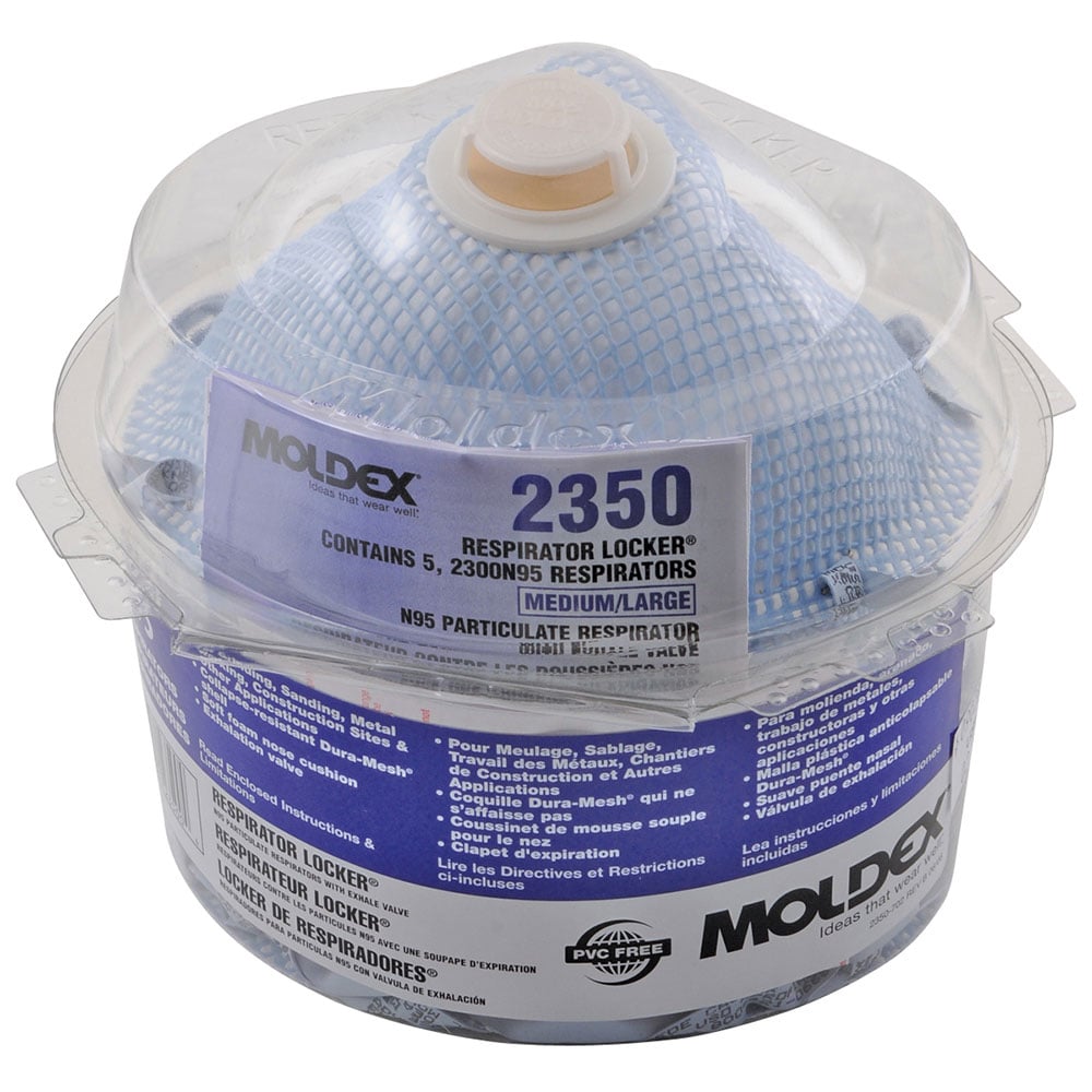 Moldex 2300N95 Respirator Locker with 5 M/L Disposable Respirators, 1 locker (5 pieces)