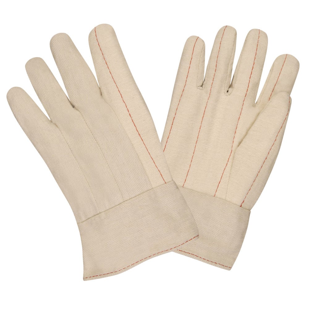 G-Line Nap-Out Double Palm Cotton/Polyester Gloves, Quilted + Band Top, 1 dozen (12 pairs)