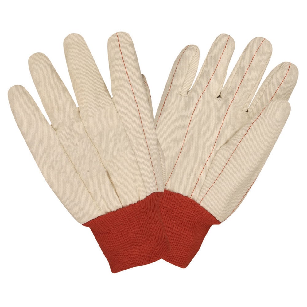 Cordova Economy Weight Double Palm Glove with Red Knit Wrist, 1 dozen (12 pairs)
