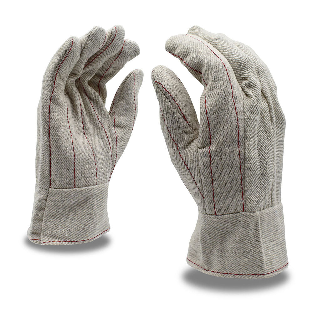 G-Line Nap-In Double Palm Cotton/Polyester Gloves, Quilted + Band Top, 1 dozen (12 pairs)