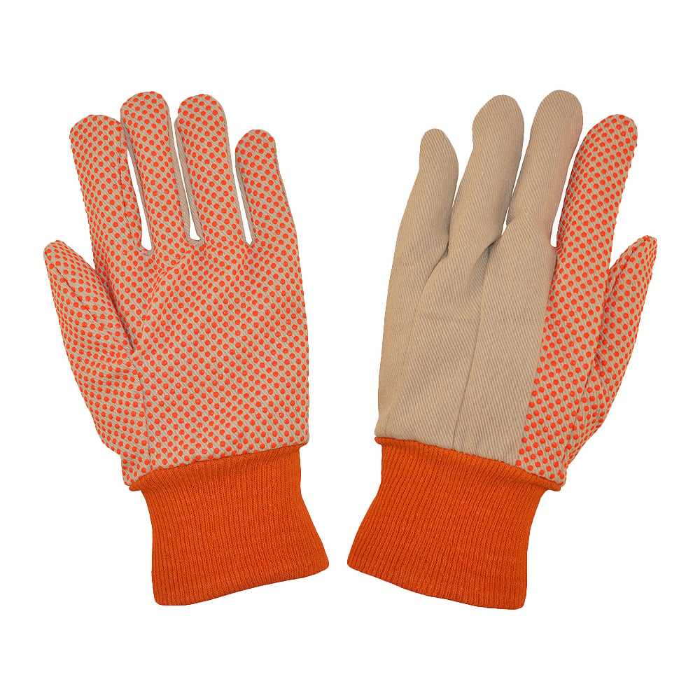 Cordova Medium Weight Cotton Canvas Glove with Hi-Vis Dots & Wrist, 1 dozen (12 pairs)