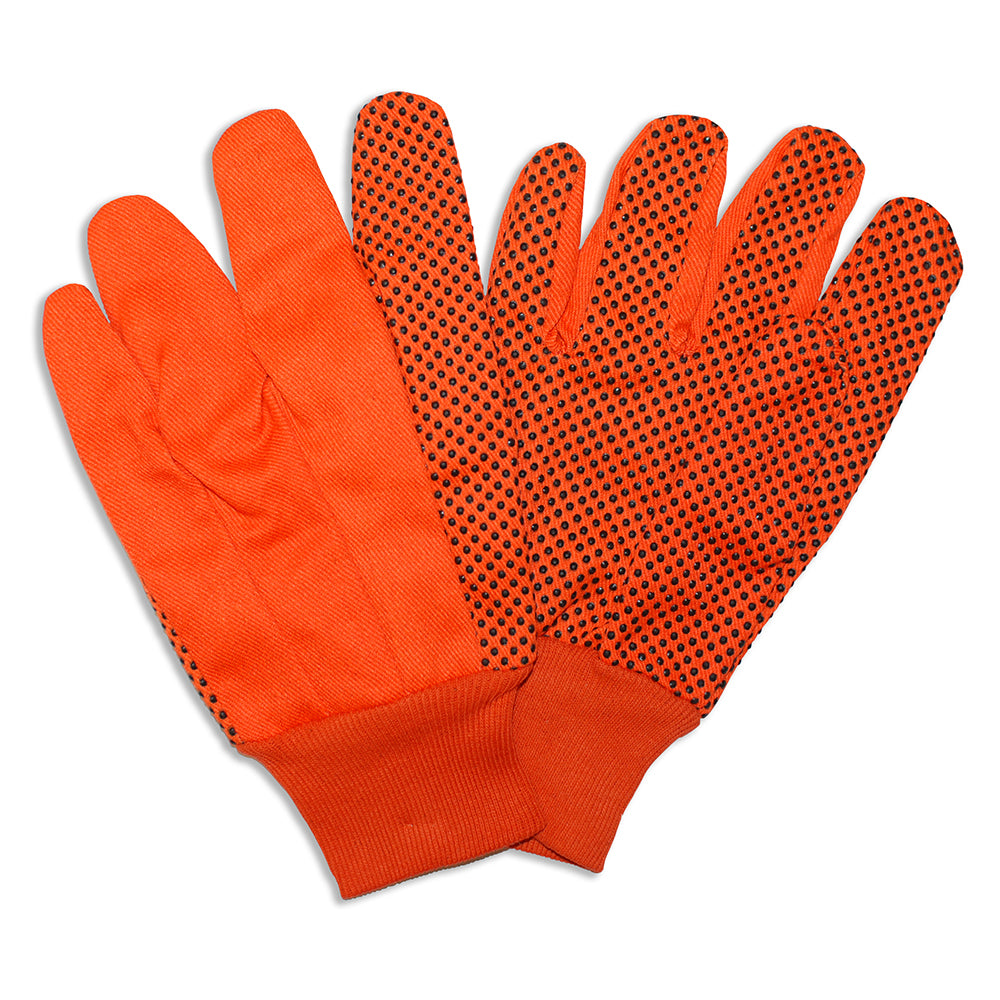 Cordova 271 Hi Vis Polycotton Canvas Glove with Black PVC Dots, 1 dozen (12 pairs)