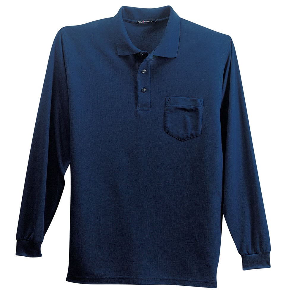 Port Authority K500LSP Silk Touch Long Sleeve Polo with Pocket