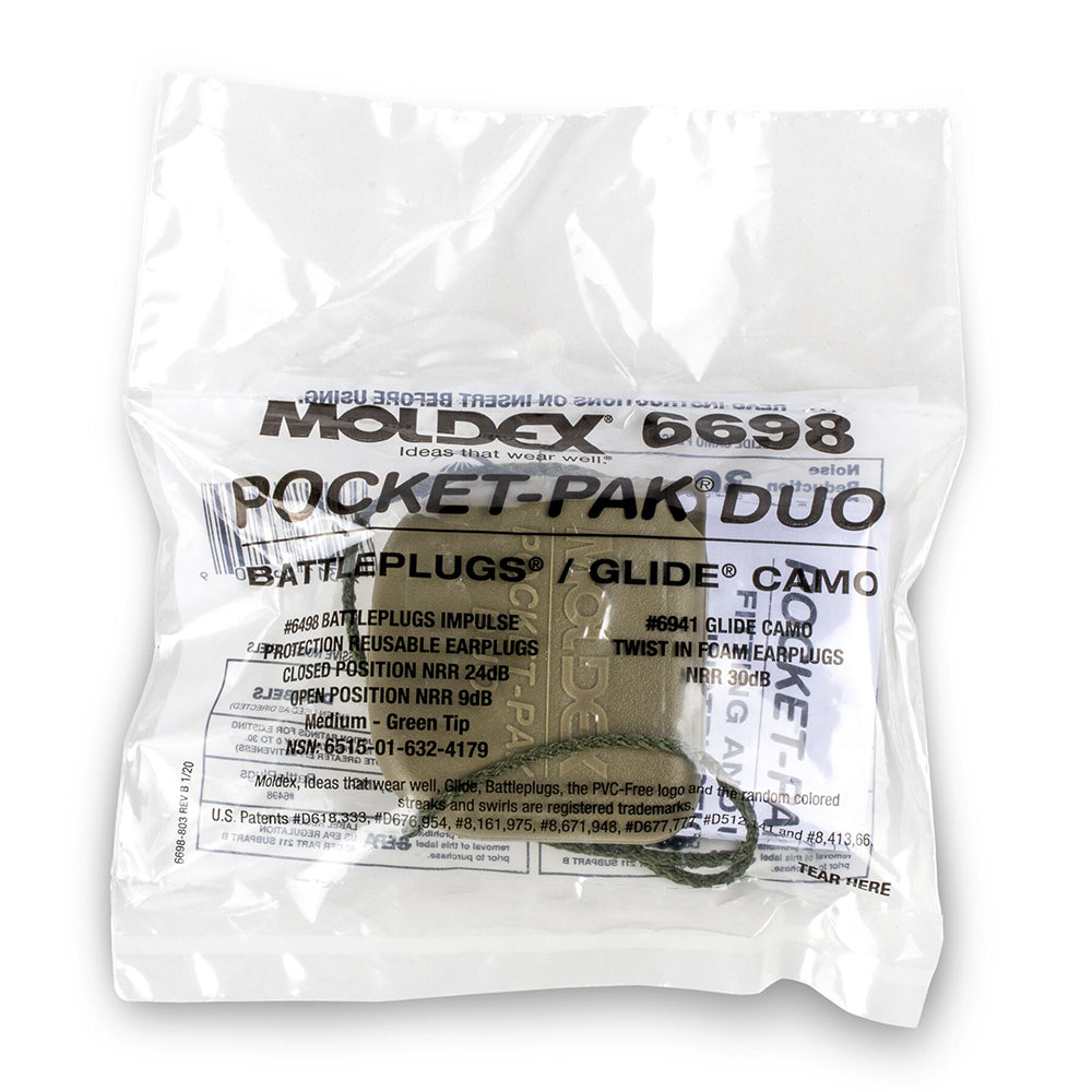 Moldex BattlePlugs 6698 Camo Foam Earplug Combo, 1 case (50 pairs)