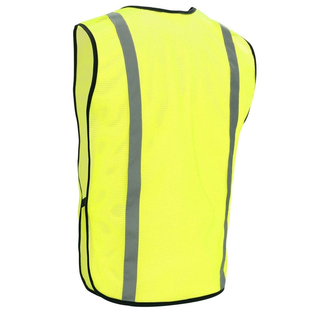 Hi-Vis Enhanced Visibility Mesh Vest with Elastic Sides, One Size