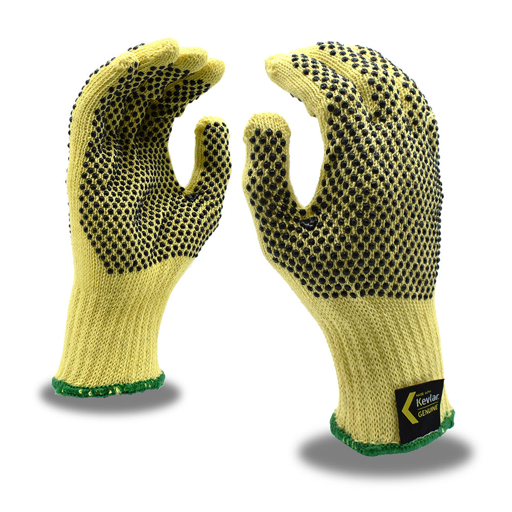 Cordova PVC-Dotted Machine Knit Kevlar® Gloves, ANSI Cut A2, 1 dozen (12 pairs)