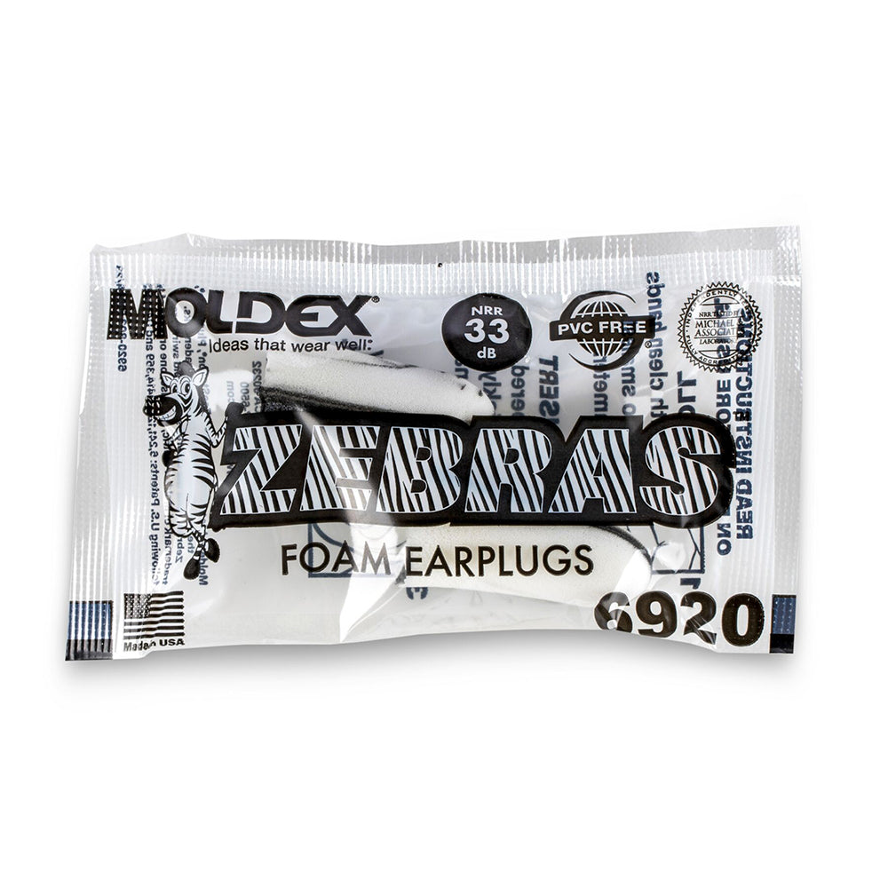 Moldex 6920 Zebras Uncorded Disposable Foam Earplug, 1 box (200 pairs)