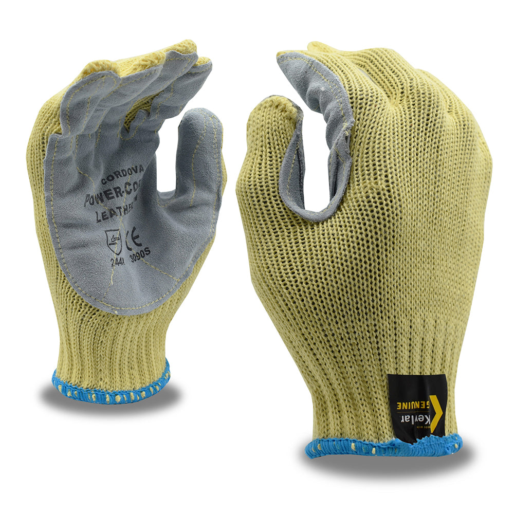 Cordova Power-Cor Leather™ Cut Level A3 Cowhide Kevlar Gloves, 1 dozen (12 pairs)