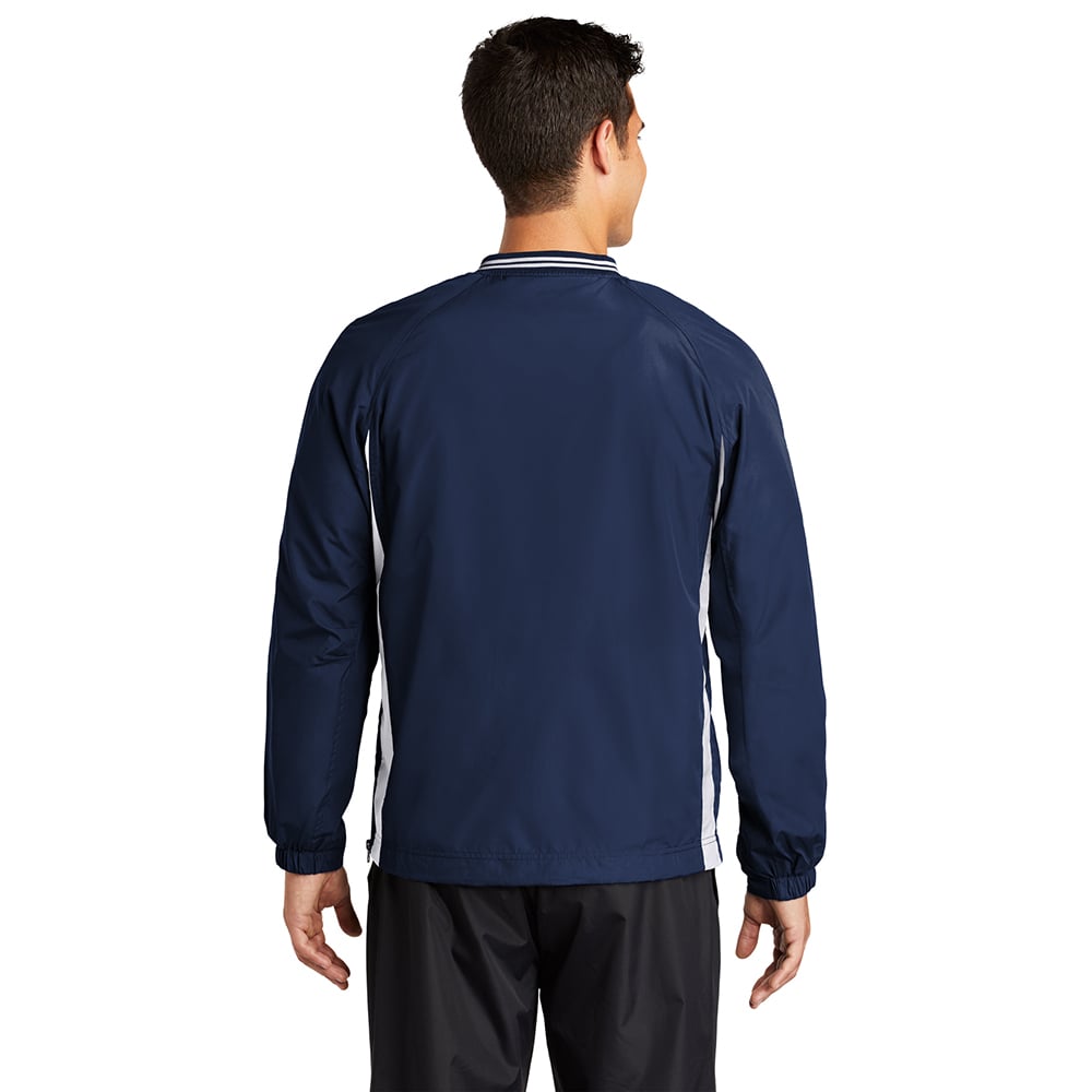 Sport-Tek JST62 Colorblock V-Neck Wind Shirt with Tipped Collar