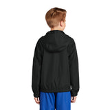 Sport-Tek YST73 Youth Hooded Raglan Jacket with Elastic Back Hem